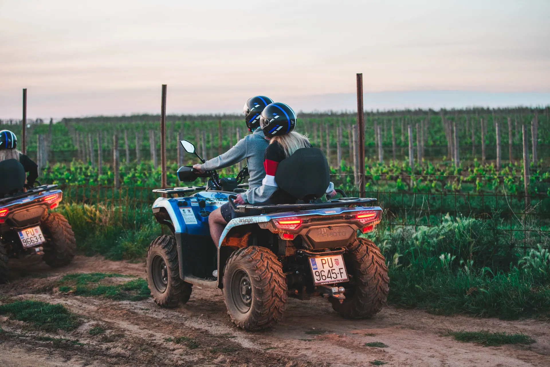 Quad safari riders on a scenic route in Istria